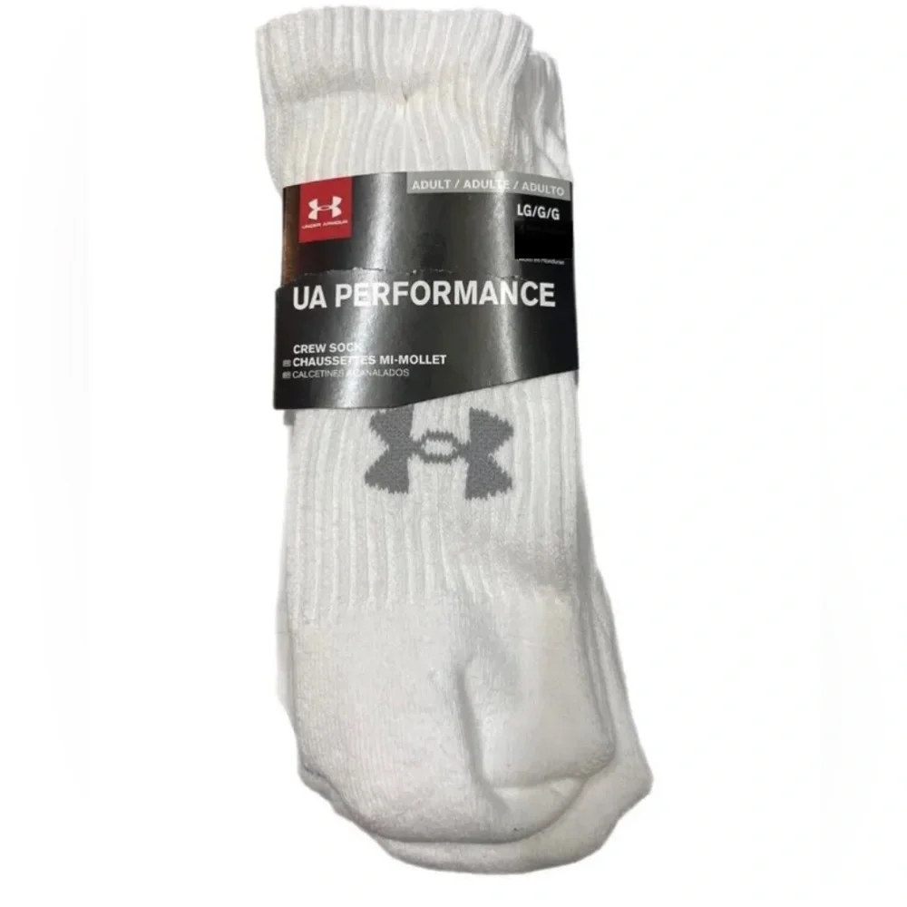 NEW 3 PAIRS Under Armour performance cushioned crew socks
